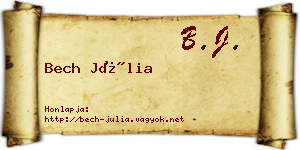 Bech Júlia névjegykártya